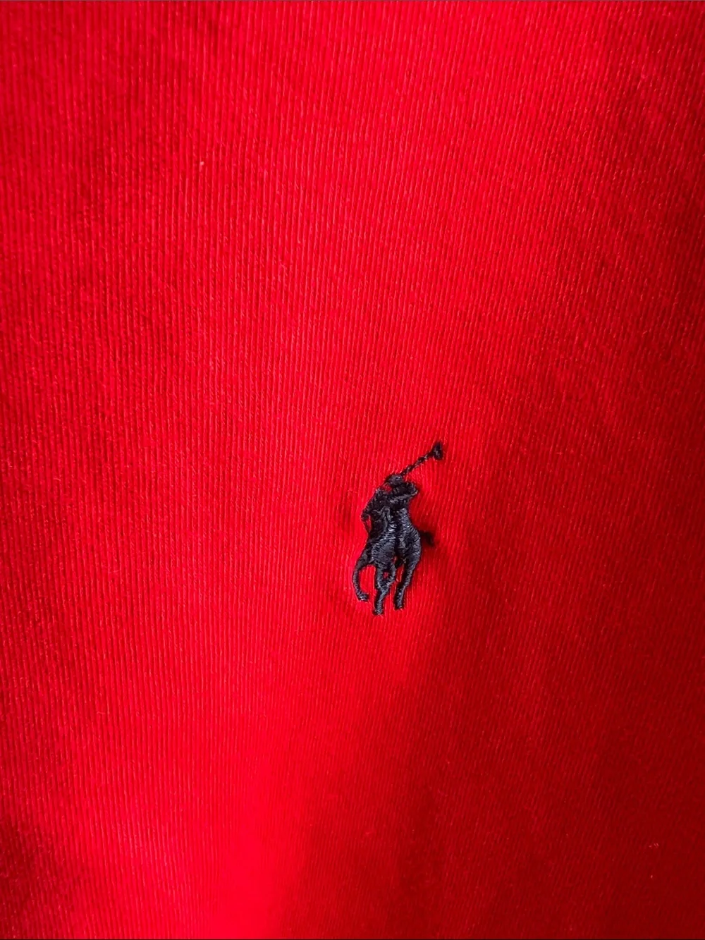 Ralph Lauren Red Polo with Navy Tag size large